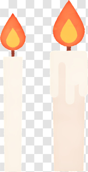 Candle - Lit White Candles With Flames Transparent PNG