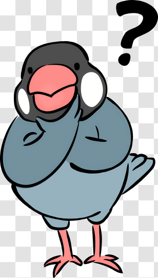 Cartoon Penguin - Confused Bird With Question Mark Transparent PNG
