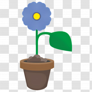 Blue Flower - Potted Flower Transparent PNG
