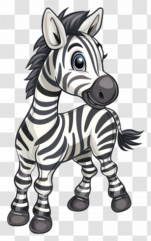 Cartoon Zebra - Cartoon Zebra With Stripes Transparent PNG