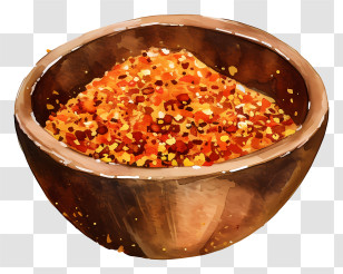 Chilli Flakes Powder - Spice Mix In Bowl Illustration Transparent PNG