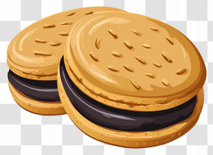 Chocolate Biscuit - Crunchy Sandwich Biscuits With Chocolate Filling Transparent PNG