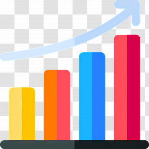 Growth Arrow - Bar Chart With Rising Arrow For Growth Representation Transparent PNG