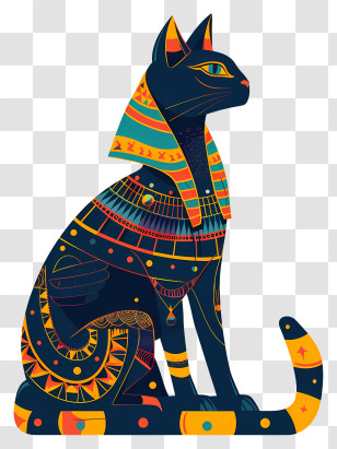 Egypt Bastet - Stylized Egyptian Cat Illustration Transparent PNG