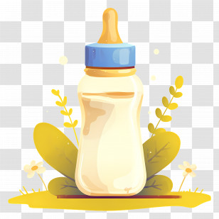 Plastic Baby Bottle - Baby Bottle With Nature Transparent PNG
