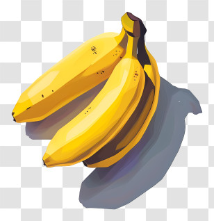 Bananas - Illustration Of Yellow Bananas Transparent PNG