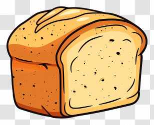 Single Loaf Of Bread In Cartoon Style - Single Loaf Of Bread Illustration In Cartoon Style Transparent PNG