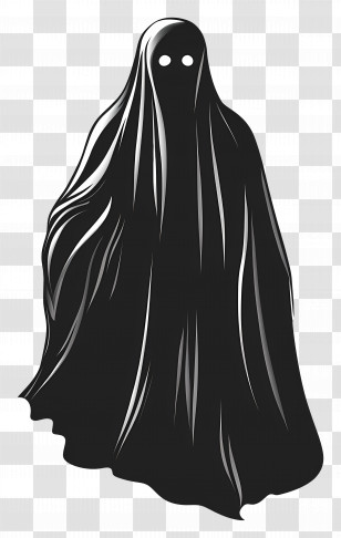 Ghost Silhouette - Ghost In Black Cloak Illustration Transparent PNG
