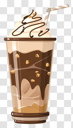Chocolate Drink - Delicious Chocolate Milkshake With Cream Transparent PNG