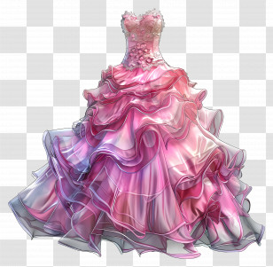 Chanel Wedding Dress - Elegant Pink Dress With Ruffles Transparent PNG