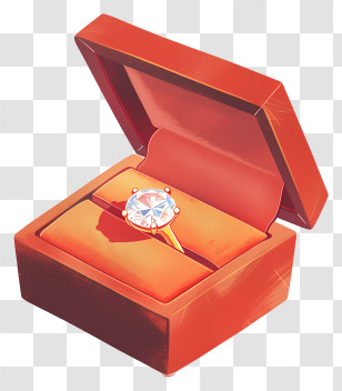 Diamond Ring - Diamond Ring In Elegant Jewelry Box Transparent PNG
