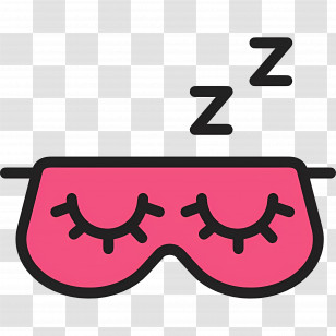 Sleep Zzz - Pink Sleep Mask With Zzz Transparent PNG
