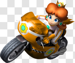 Motorcycle - Cartoon Character On Orange Motorcycle Transparent PNG