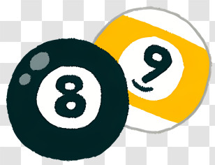 Sport Elements - Billiard Balls 8 And 9 Transparent PNG
