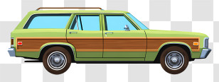 Station Wagon - Retro Green Woodie Station Wagon Transparent PNG