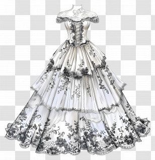 Lace Wedding Dress - Elegant White Wedding Dress Transparent PNG