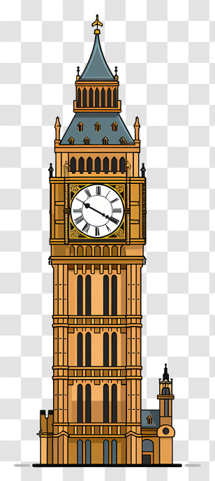 Big Ben - Illustrated Big Ben Architectural Sketch Transparent PNG