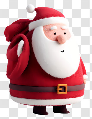Father Christmas - Santa Claus With Sack Transparent PNG