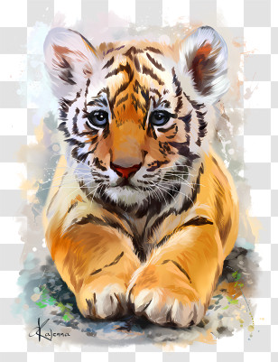 Tiger Logo - Tiger Cub Illustration Showing Wildlife Beauty Transparent PNG