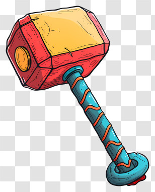 Hammer - Red Hammer With Blue Handle Transparent PNG