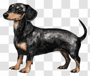 Animated Dog - Sketch Of Dachshund Dog In Realistic Style Transparent PNG