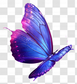 Sparking Butterfly - Purple Glitter Butterfly Transparent PNG
