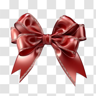 Ribbon
 - Shimmering Red Ribbon Bow With Glitter Transparent PNG
