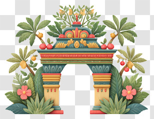 Indian Toran - Ornate Floral Archway Transparent PNG
