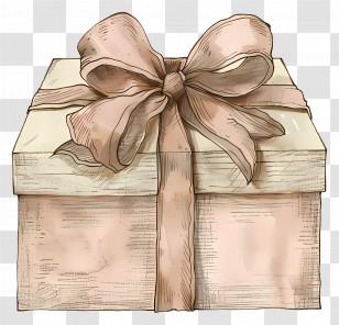 Gift Box With Bow - Gift Box With Elegant Bow Decoration Transparent PNG