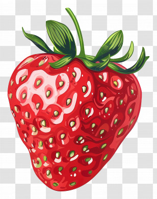Cute Strawberry - Realistic Strawberry Fruit Illustration Transparent PNG
