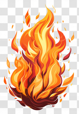 Fire - Burning Flames Cartoon Illustration Transparent PNG