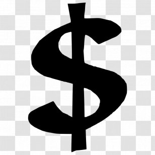 Dollar Sign United States Currency Symbol - Black And White Transparent PNG