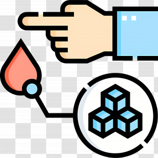 Blood Sugar - Blood Drop With Finger Icon Transparent PNG