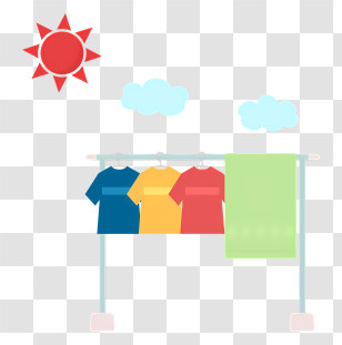 Icon - Colorful Clothes Drying Under The Sun Transparent PNG