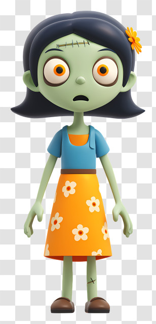 Zombie Doll - Cartoon Zombie Girl Transparent PNG