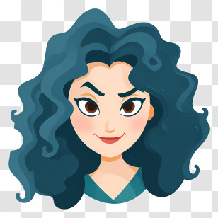 Mother Gothel - Stylish Woman Portrait With Teal Hair Transparent PNG