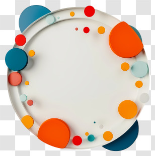 Round Frame - Abstract Art With Colorful Circles Transparent PNG