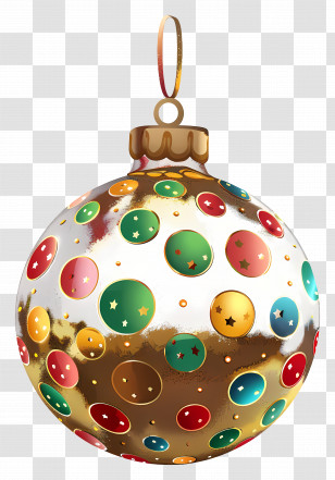 Polka Dot Ball Ornaments - Festive Ornament Ball With Colorful Patterns Transparent PNG
