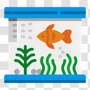 Fish Tank - Orange Fish In A Blue Fish Tank Transparent PNG