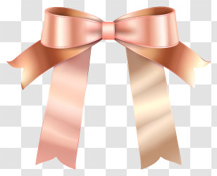 Pink Ribbon - Elegant Pink Ribbon Bow Transparent PNG