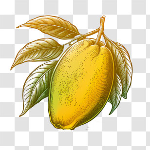 Mango
 - Yellow Lemon With Leaves Transparent PNG