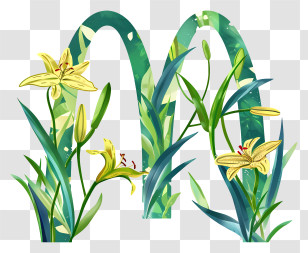 Mcdonalds Logo - Floral Letter M With Green Leaves Transparent PNG