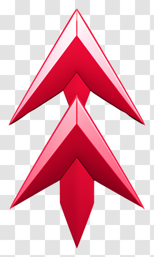 Red Arrow - Double Red Upward Arrows Transparent PNG