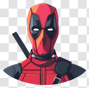 Deadpool - Masked Superhero In Red Costume Illustration Transparent PNG