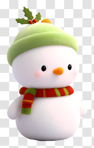 Christmas Snowman - Cute Snowman With Scarf And Hat Transparent PNG