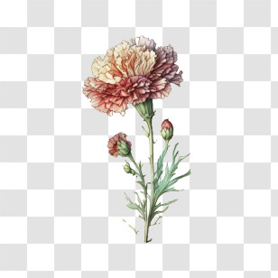 Watercolor Carnation
 - Blossoming Pink Carnation Flower Illustration Transparent PNG