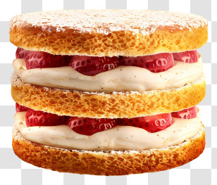Classic Victoria Sandwich - Strawberry Shortcake Dessert Transparent PNG