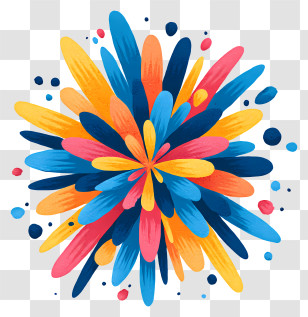 Fireworks Explosion - Vibrant Colorful Burst Design Transparent PNG