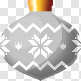 Silver Ornament - Silver Christmas Ornament With Snowflake Design Transparent PNG