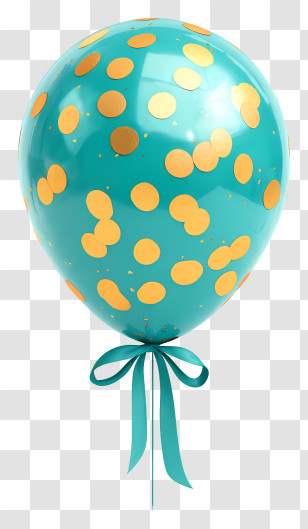 Teal Confetti Balloon - Teal Confetti Balloon Transparent PNG
